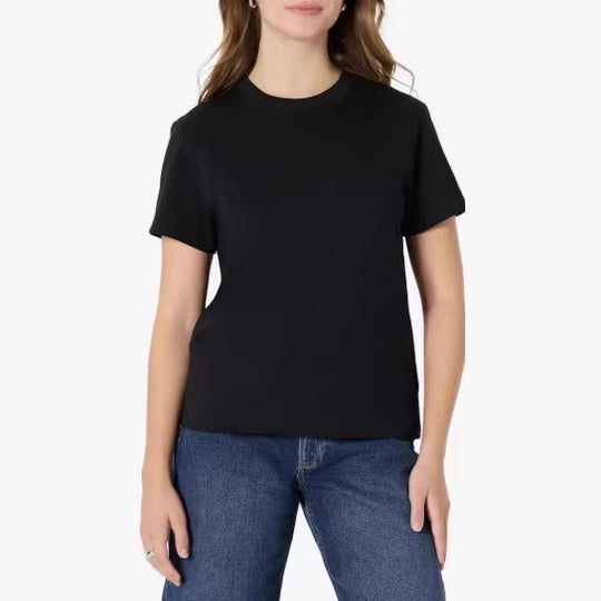 Damen lässiges Kurzarm-T-Shirt aus hochwertiger Baumwolle mit Rundhalsausschnitt EB