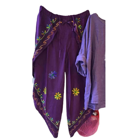 Damen Lockere Leinenbluse mit lässigem Schnitt und Rollärmeln EB