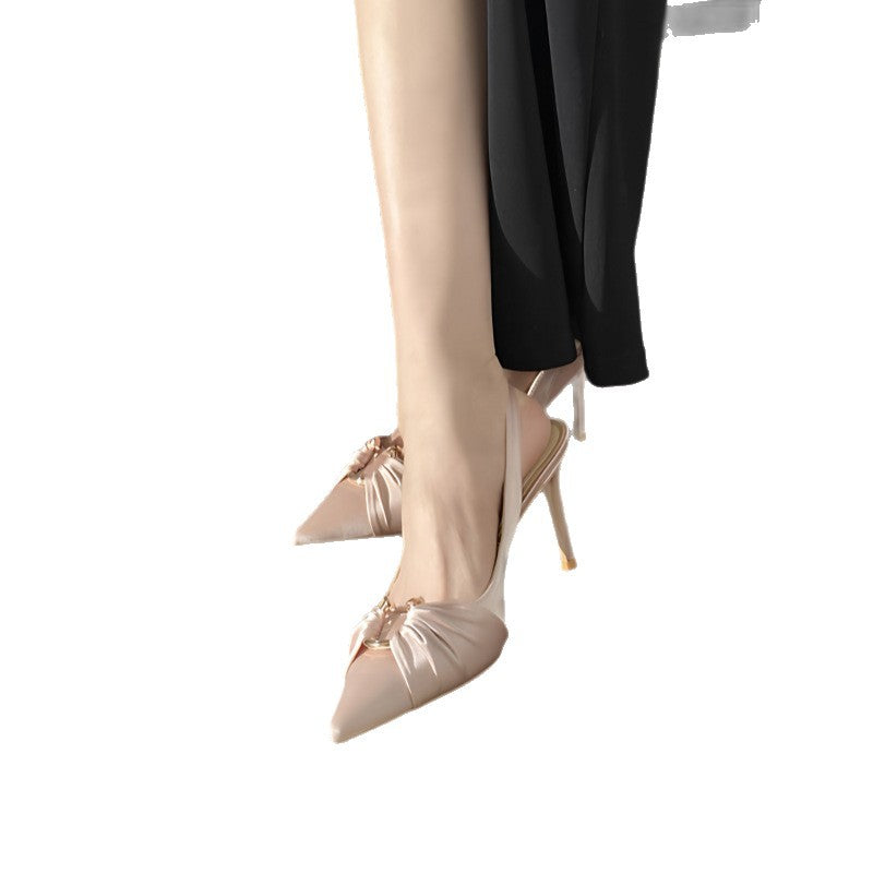 Damen elegante Slingback Pumps mit raffinierten Rüschendetails EB