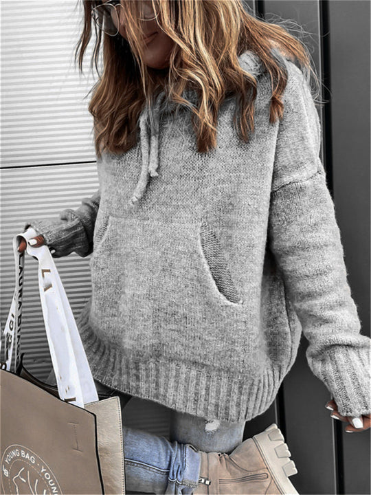 Damen Sweatshirt mit Kapuze und Kängurutasche EB