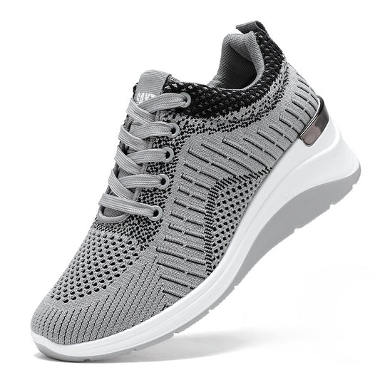 Damen Sportliche und atmungsaktive Knit Sneakers mit rutschfester Sohle EB