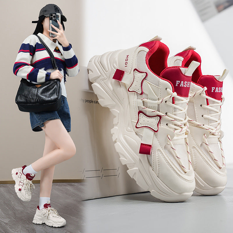 Damen Sportliche Chunky Sneakers mit modischem Design und stabiler Sohle EB