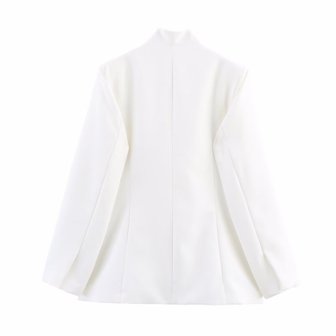 Damen elegante Blazerjacke mit asymmetrischem Schnitt EB