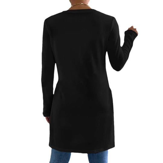 Damen Oversized Longsleeve mit seitlichen Schlitzen und Rundhalsausschnitt EB