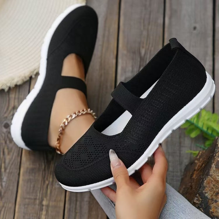 Damen Atmungsaktive und flexible Ballerinas mit elastischem Riemen EB