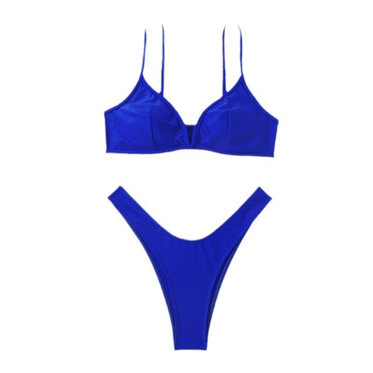 Damen Triangel-Bikini mit tiefem V-Ausschnitt EB