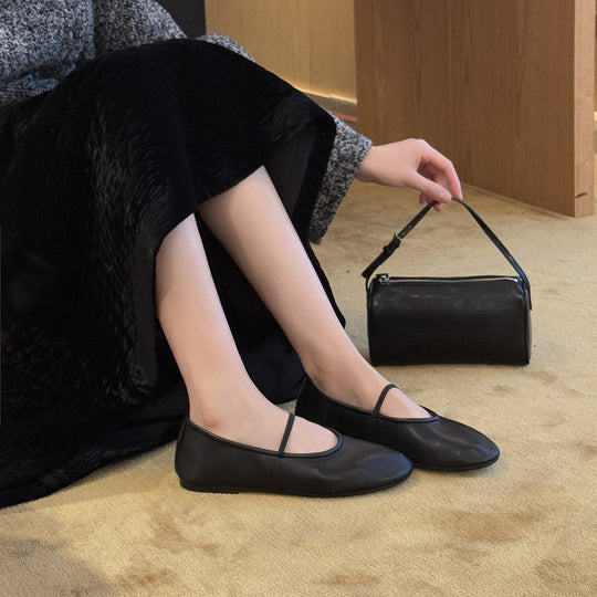 Damen Ballerinas mit elastischem Riemen für optimalen Halt EB