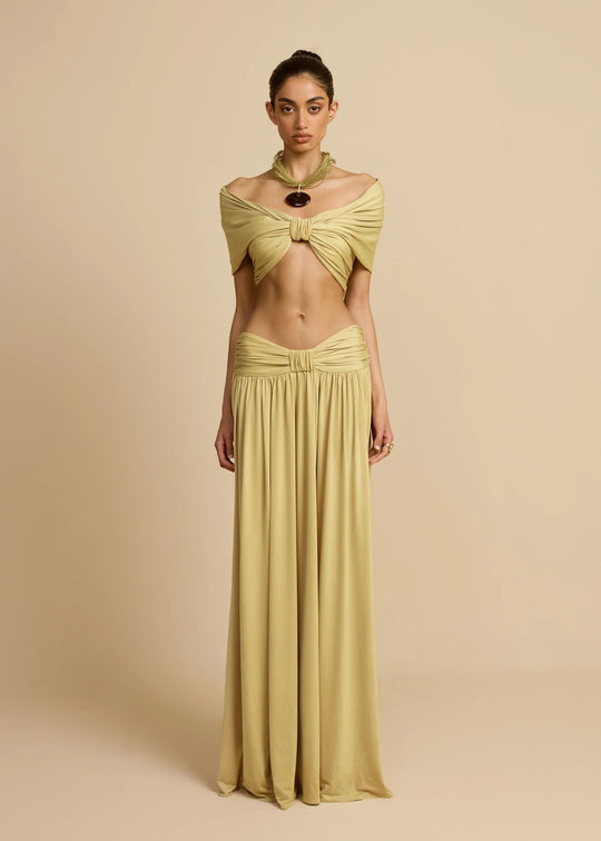 Damen Elegantes Maxikleid mit innovativem Knotted-Design EB
