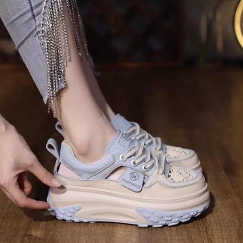 Damen Chunky Sneakers mit luftiger Mesh-Oberfläche und strapazierfähiger Sohle EB