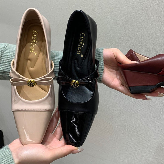 Damen elegante Mary Jane Pumps mit modischem Schleifendetail EB