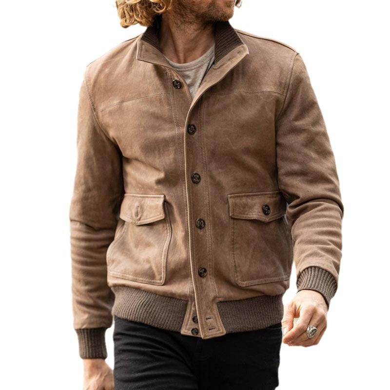 Herren elegante Wildlederjacke mit modernen Details EB