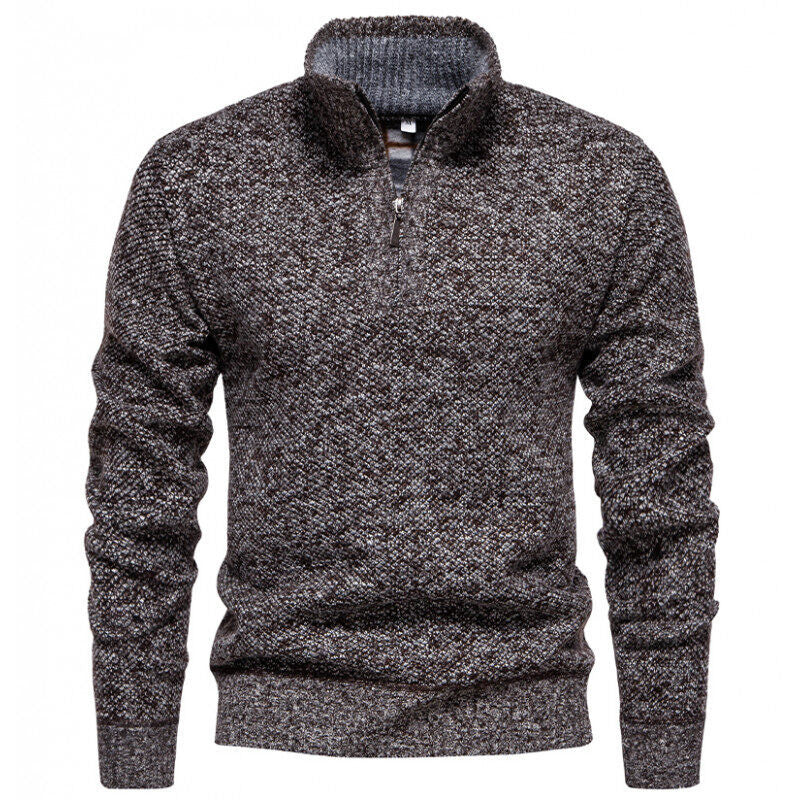 Herren Hochwertiger Pullover mit Stehkragen und Reißverschluss EB