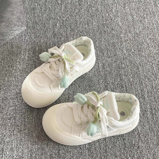 Damen Sneakers mit elegantem Rüschen-Design und gepolsterter Sohle EB
