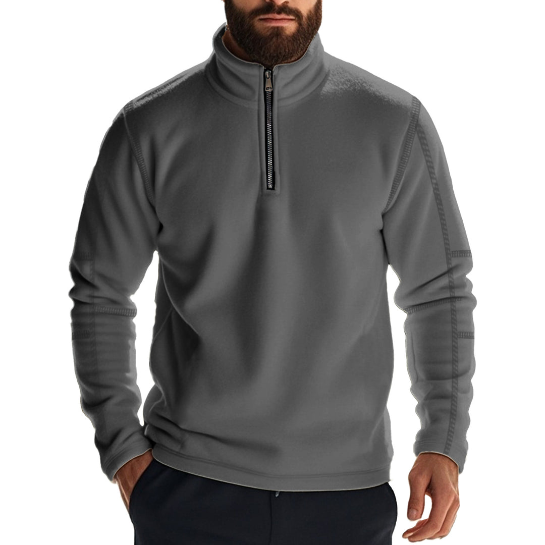 Herren Fleece-Kapuzenpullover mit halbem Reißverschluss EB