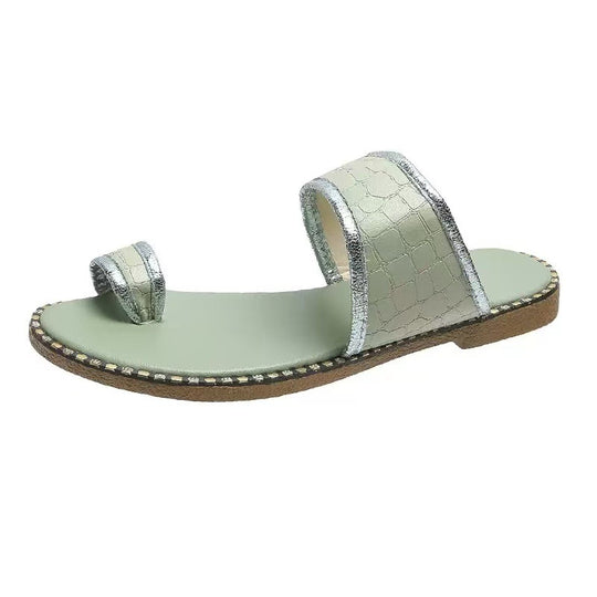 Damen elegante Slide-Sandalen mit luxuriösen goldenen Akzenten EB