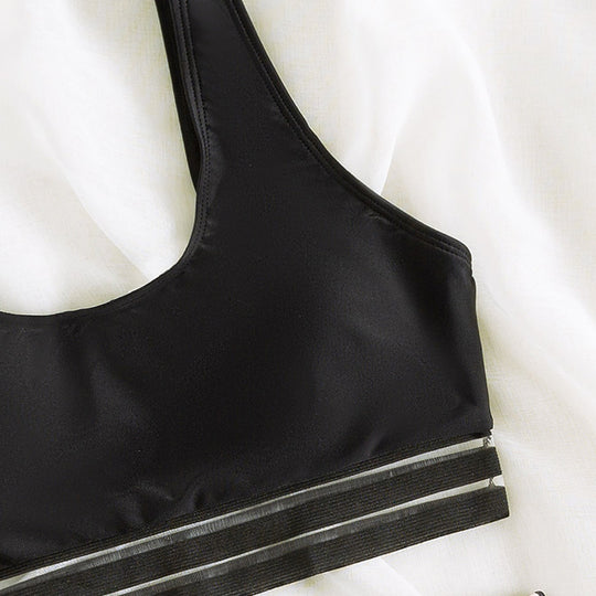 Damen Sport-Bikini-Set mit stylischem Leo-Muster und elastischen Trägern EB