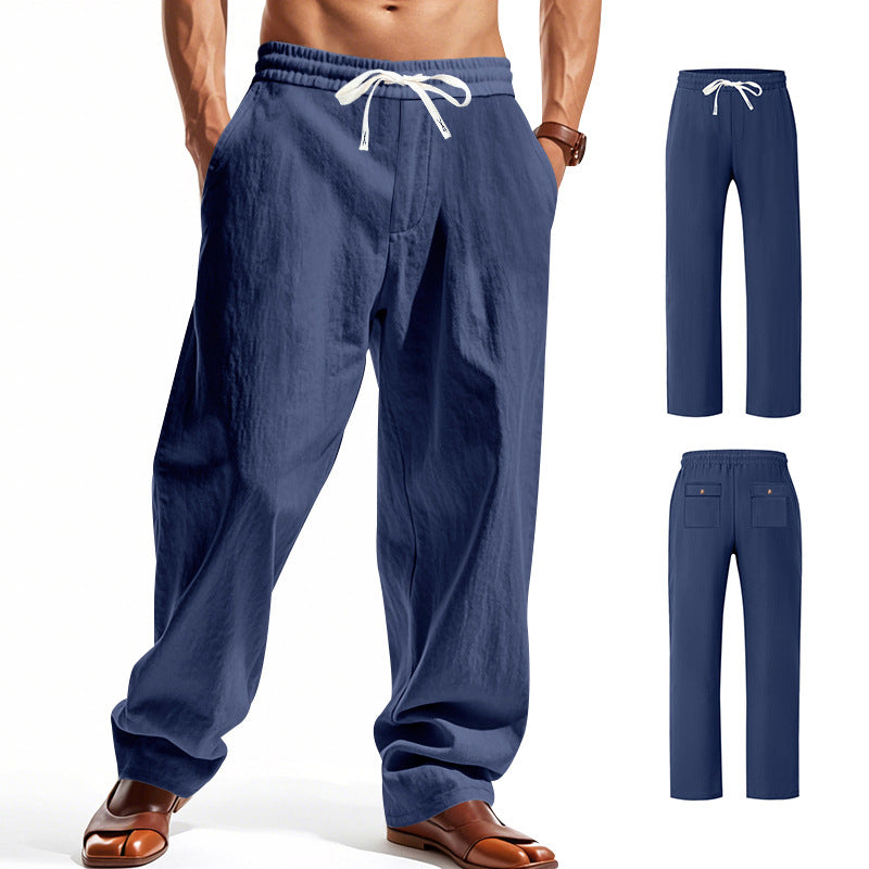 Herren bequeme Freizeithose mit elastischem Bund und seitlichen Taschen EB
