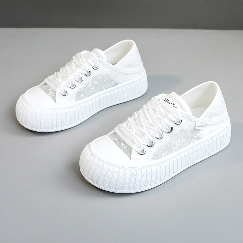 Damen modische Sneaker mit atmungsaktivem Obermaterial und elastischem Schnürsystem EB
