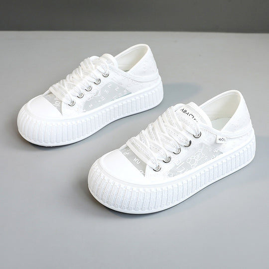 Damen modische Sneaker mit atmungsaktivem Obermaterial und elastischem Schnürsystem EB