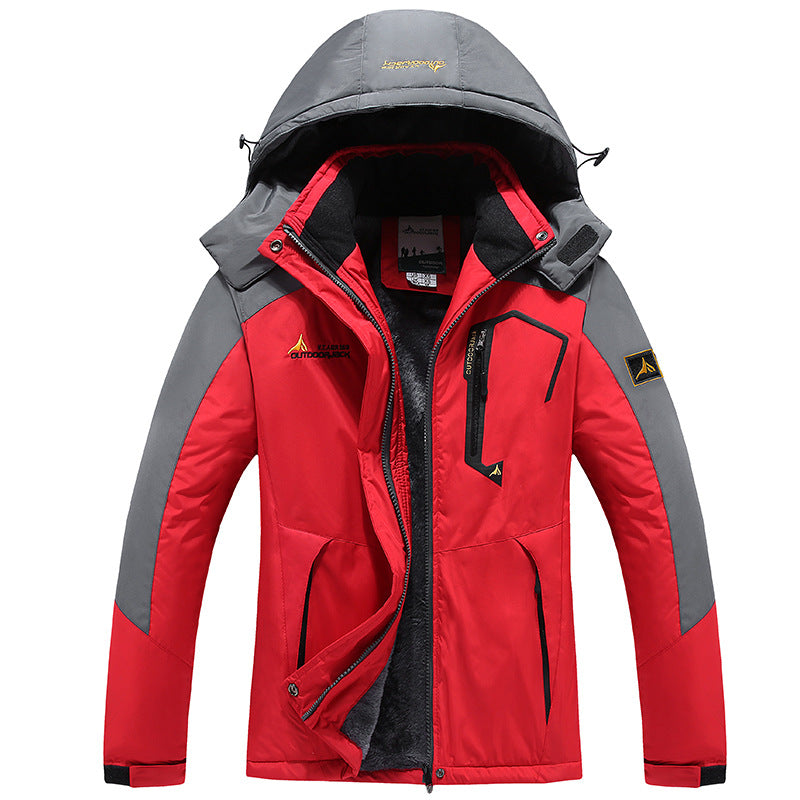 Herren multifunktionale wasserdichte Outdoorjacke mit abnehmbarem Fleece-Innenlayer und verstellbarer Kapuze EB