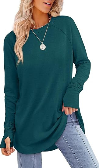 Damen lässiger Langarmshirt mit modernem Schnitt EB