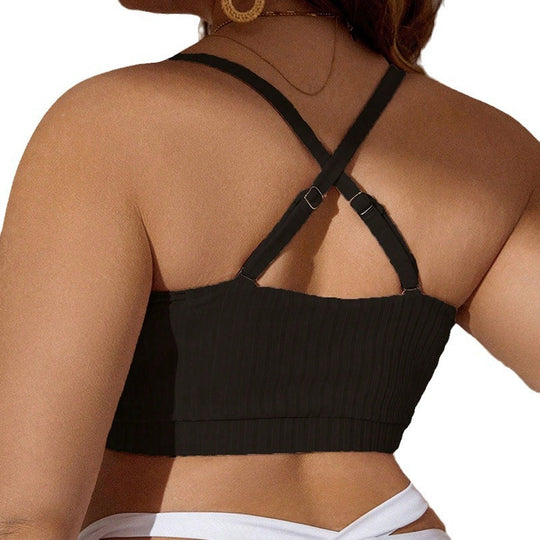 Damen Bikinioberteil mit raffiniertem Rüschendesign und verstellbaren Trägern EB