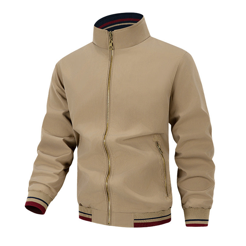 Herren modische Übergangsjacke mit hohem Kragen und praktischen Taschen EB