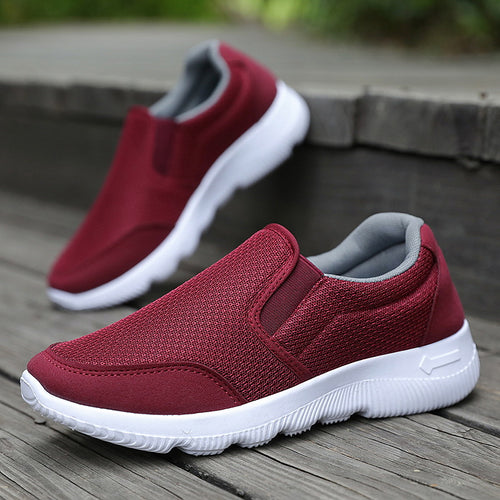 Damen Komfortable Slip-On Sneaker mit atmungsaktiver Mesh-Oberfläche EB