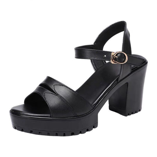 Damen Plateau Sandalen mit speziellen Riemen und rutschfester Sohle EB