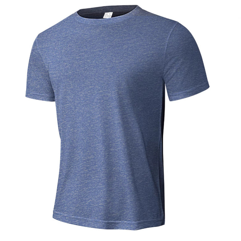Herren nan meliertes Funktions-T-Shirt mit Rundhalsausschnitt, leichter Baumwollmischung und atmungsaktiver Struktur EB