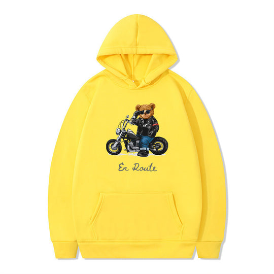 Damen Kapuzenpullover mit einzigartigem Bärenmotiv und lässiger Passform EB