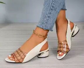 Damen Slingback-Sandalen mit elegantem Netzdesign und verstellbarem Riemen EB