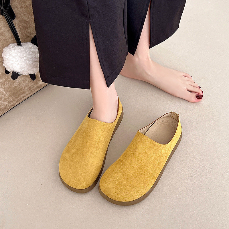 Damen rutschfeste Clogs aus weichem Veloursleder EB