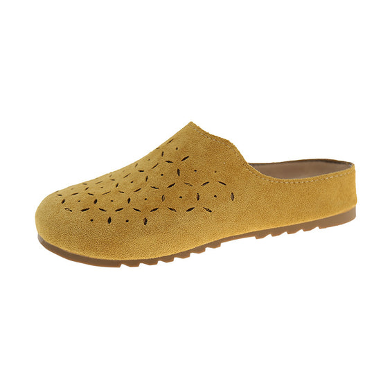Damen Atmungsaktive Home-Sandalen aus Wildleder mit eleganter Lochung EB