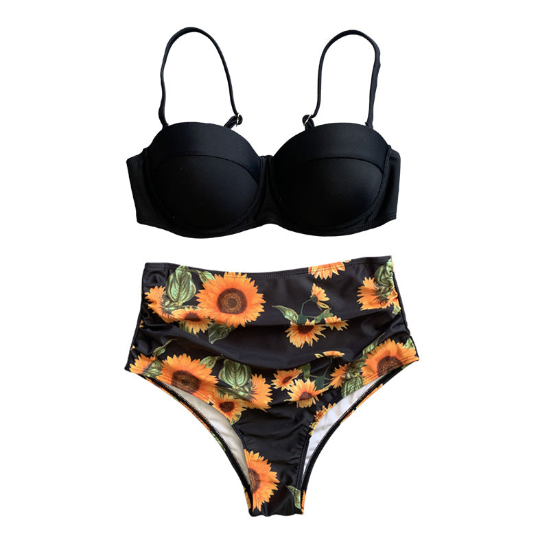 Damen Hochtaillierter Bikini mit eleganten Pudding-Schalen EB