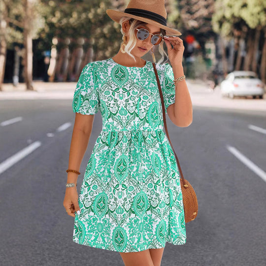 Damen A-Linien Kleid mit floralem Muster und lässigem Schnitt EB
