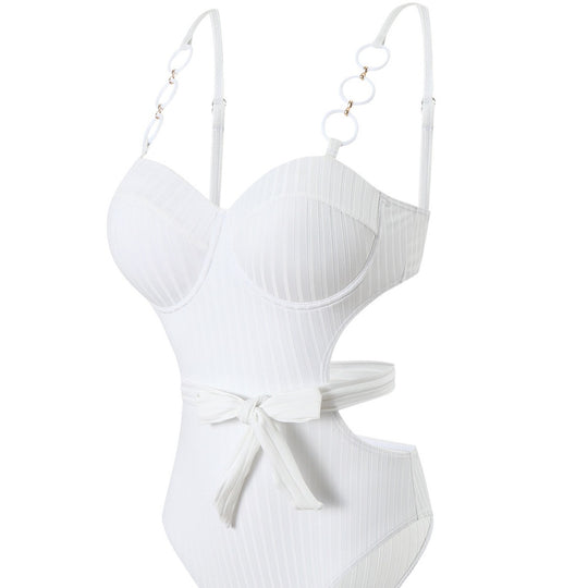 Damen Einteiler Badeanzug mit modischem Cut-Out Design und verstellbaren Trägern EB