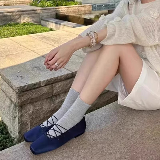 Damen Ballerinas mit modischem Schnürdesign EB