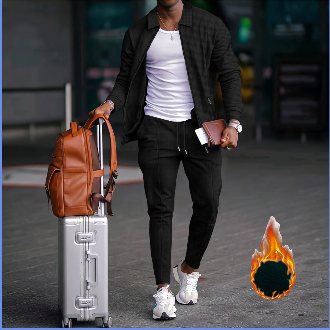 Herren modische Reisedaunenjacke mit funktionalen Taschen und elastischem Bund EB