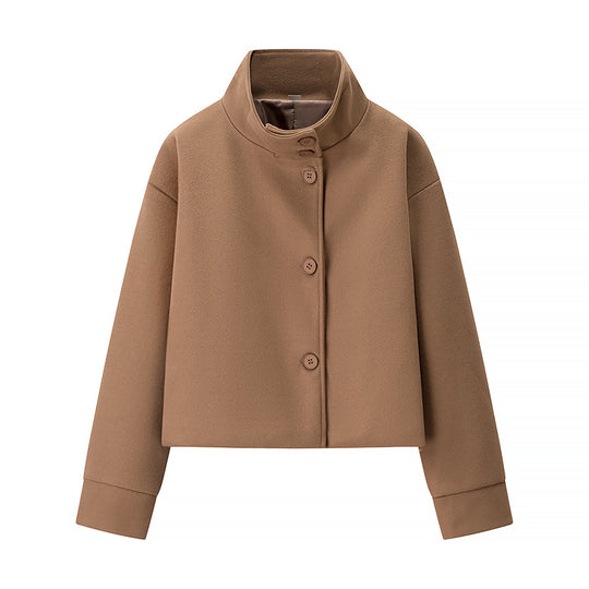 Damen elegante Kurzjacke mit hohem Kragen und dekorativen Knöpfen EB
