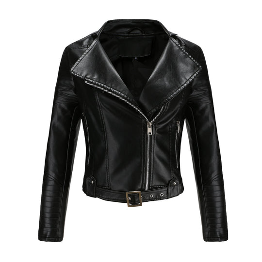 Damen modische Bikerjacke mit stylischem Steppmuster und attraktiven Reißverschlussdetails EB