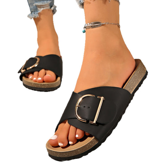 Damen modische Mules mit eleganter Schnallenverzierung und bequemer Fußbettung EB