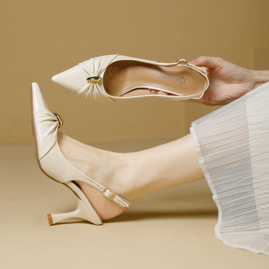 Damen elegante Slingback-Pumps mit modischem Schmuckelement EB