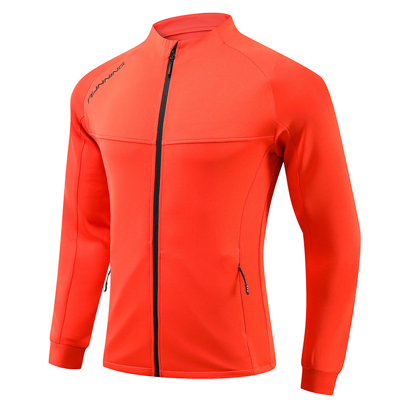 Herren Eng anliegende atmungsaktive Laufjacke mit durchgehendem Reißverschluss und Reißverschlusstaschen EB