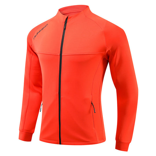 Herren Eng anliegende atmungsaktive Laufjacke mit durchgehendem Reißverschluss und Reißverschlusstaschen EB