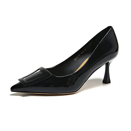 Damen elegante spitze Pumps mit funkelndem Schnallenakzent EB