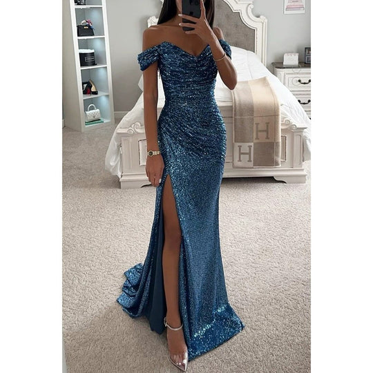 Damen Abendkleid mit schimmernden Pailletten EB