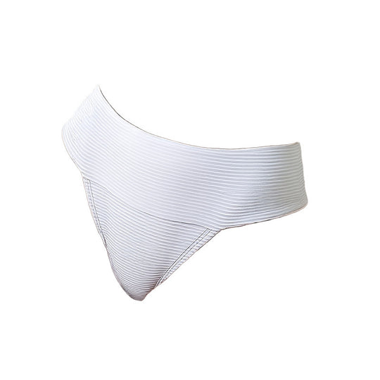 Damen Hochgeschnittener Bikinislip mit feiner Streifenstruktur EB