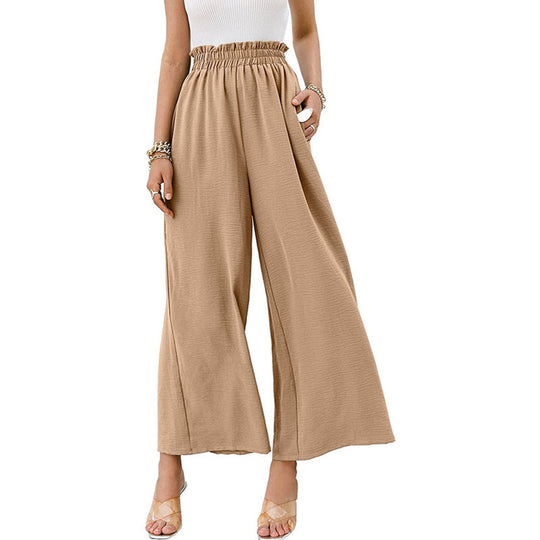 Damen Weite Palazzo-Hose mit elastischem Bund EB