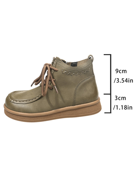 Damen  knöchelhohe Schnür-Stiefelette mit seitlichem Reißverschluss und gepolsterter Komfortsohle EB